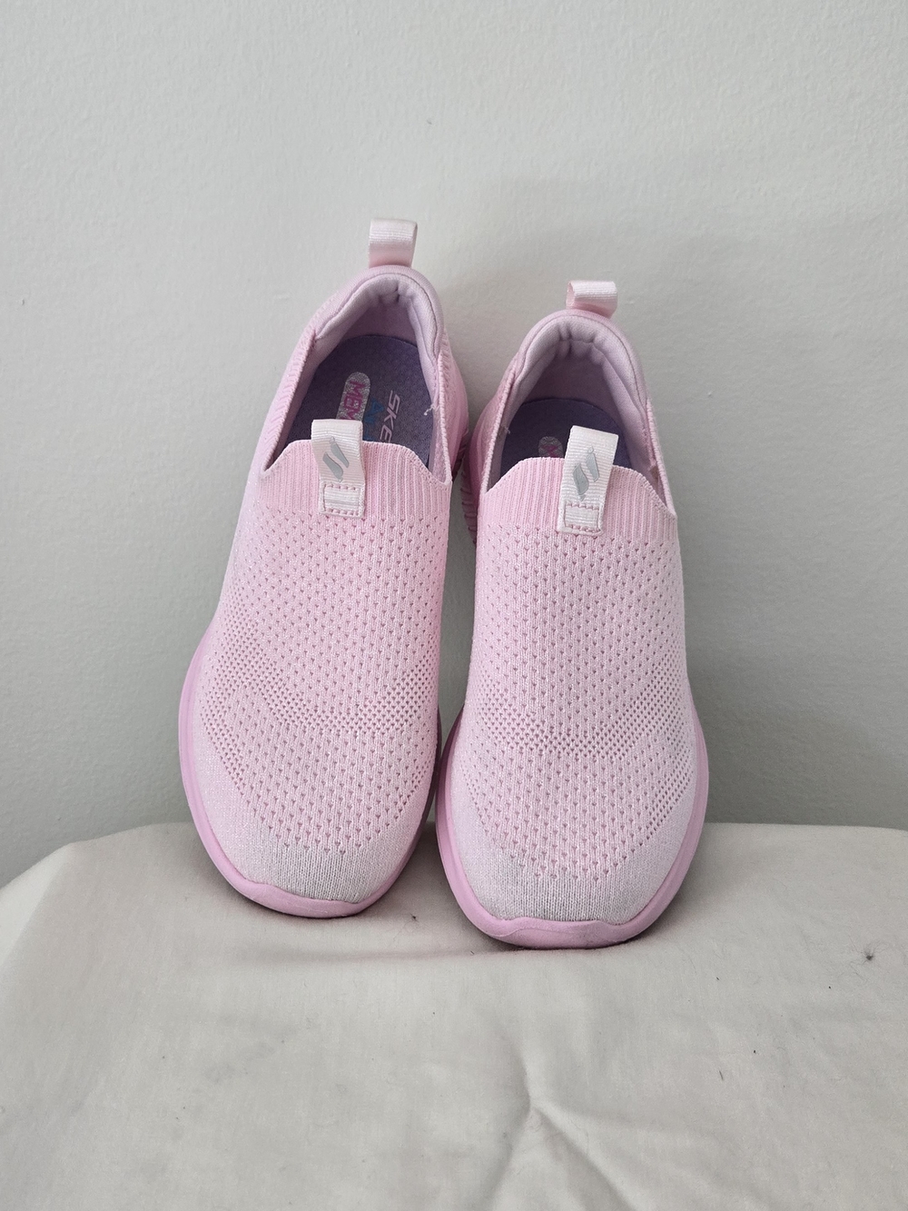 Skechers Kids Knit Slip-On Sneakers - Pale Pink